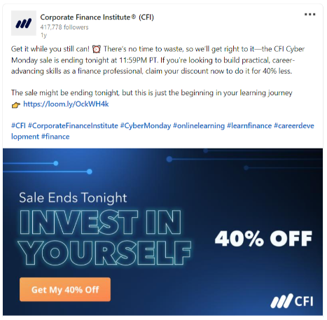 CFI Cyber Monday Sale