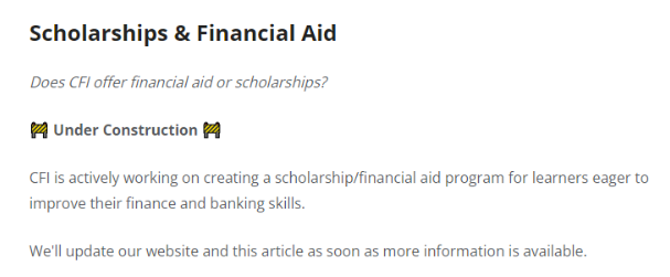  CFI Financial Aid