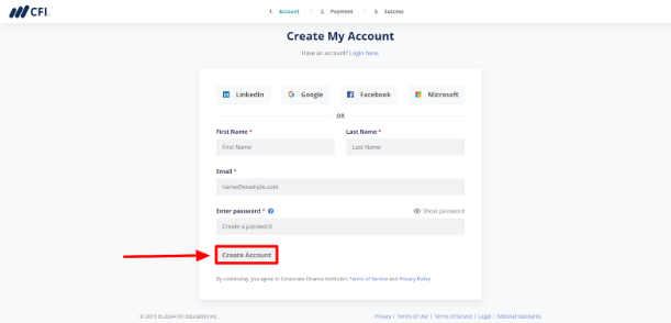 Click Create Account