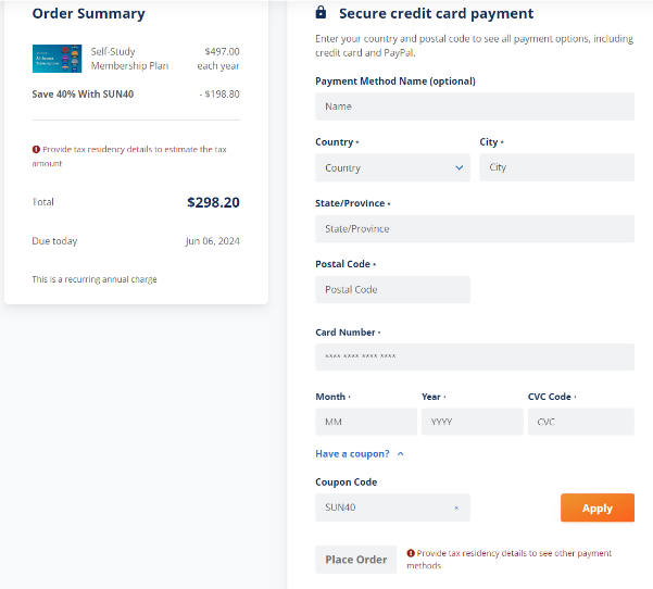 Payment Page