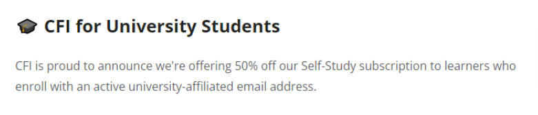 CFI Student Discount
