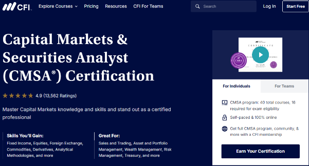CMSA (Capital Markets & Securities Analyst)
